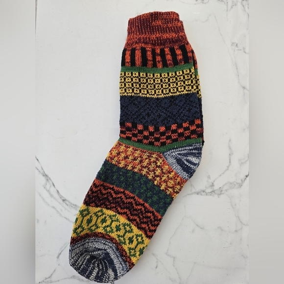 Bohemian | Granola orange yellow maximalist print Gorpcore tube socks - Picture 6 of 7